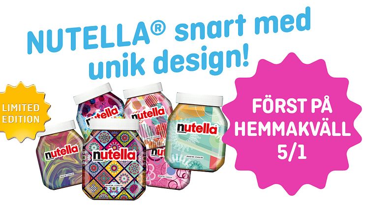 Klassiska NUTELLA® snart i limited edition, först till Hemmakväll, med unik design av varje burk.