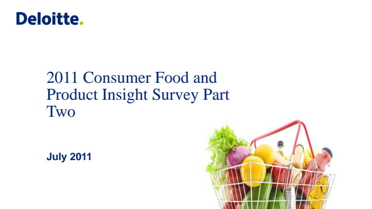 Consumer Food and Product Insight 2011