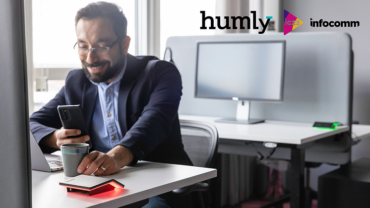 Humly Booking Device integrates control functionality for adjustable desks, with automatic adjustments to each worker’s preferred height.