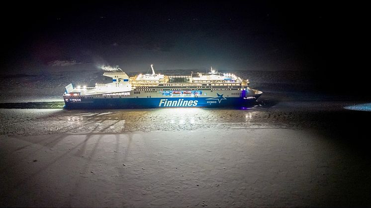 Finncanopus anlände till Nådendal i Finland den 11 februari och döptes den 14 februari 2024. Foto: Finnlines.