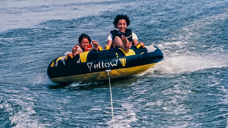 VETUS brand YellowV has launched an array of new inflatable products this summer, including the YVFUN2TRI triangle funtube