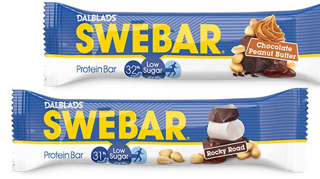 Sveriges mest sålda proteinbar kommer nu i två nya smaker med lågt sockerinnehåll: Swebar Rocky Road & Swebar Chocolate Peanut Butter 