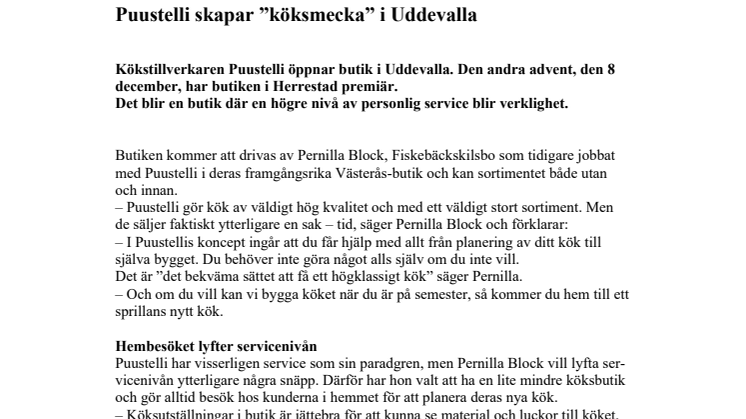 Puustelli skapar ”köksmecka” i Uddevalla