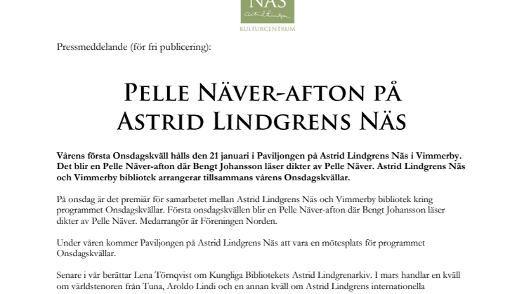 Pelle Näver-afton på Astrid Lindgrens Näs 