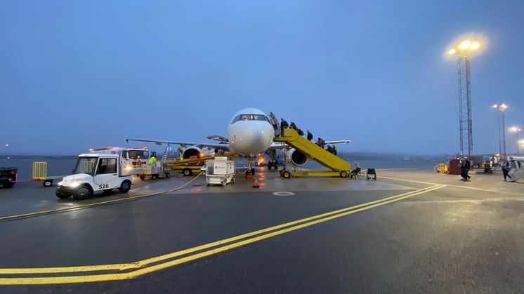 Rejält uppåt för chartertrafiken på Jönköping Airport under årets tre första månader