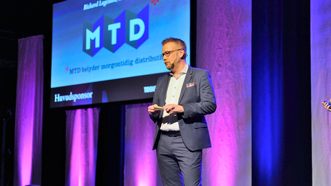 Rickard Lagesson, försäljningschef hos MTD, på Tidskriftsgalan 2015. Foto: Anette Persson.