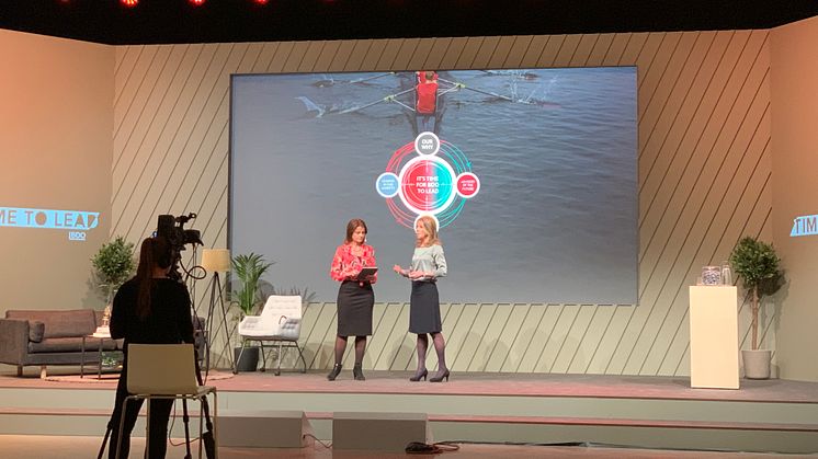 Malin Nilsson, vd på BDO tillsammans med moderator Anna Bellman.