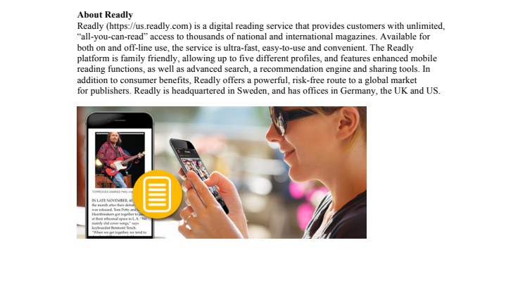 Readly Launches Enhanced Mobile Reading for US Magazines