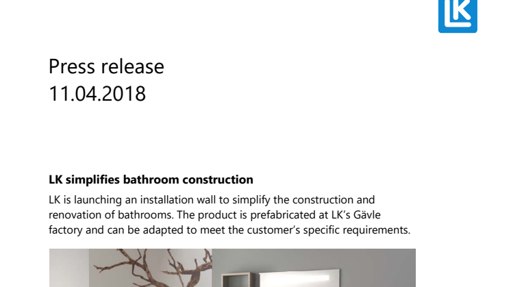 LK simplifies bathroom construction