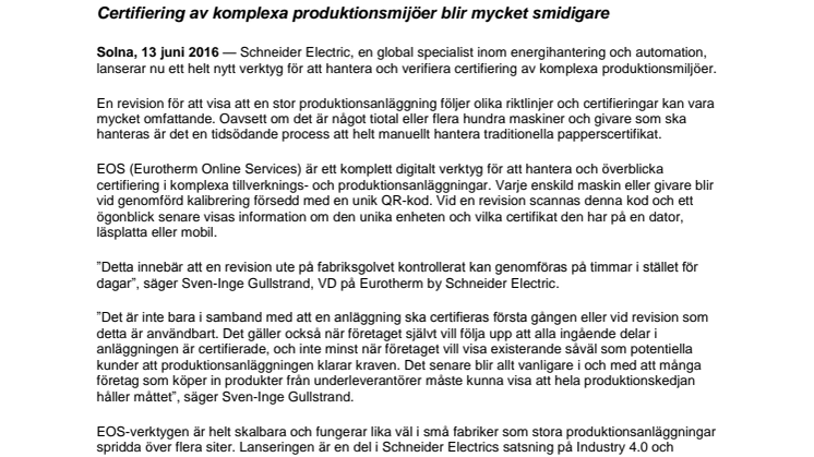 Enkel verifiering av tusentals maskiner med nytt verktyg från Schneider Electric