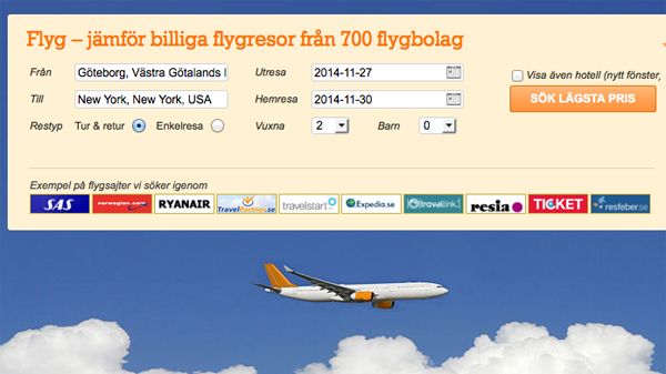 Boka flygresan direkt på Reseguiden.se 