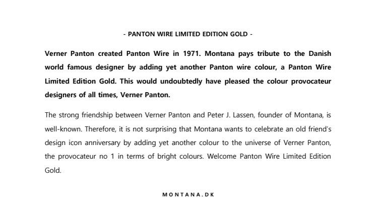 - PANTON WIRE LIMITED EDITION GOLD - 