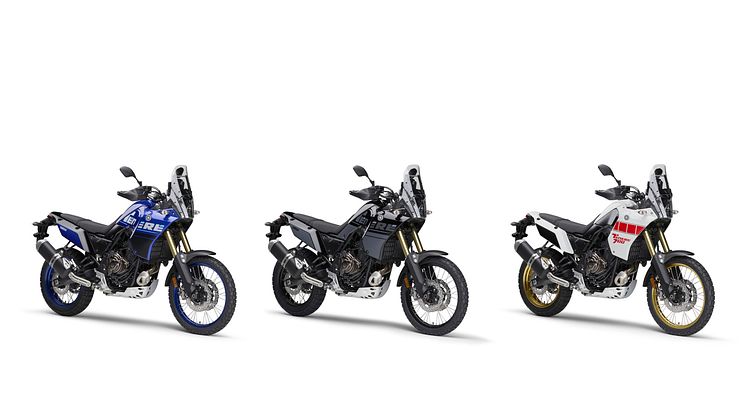 （左より）「Ténéré700 ABS」ブルー、「Ténéré700 ABS」ブラック、「Ténéré700 ABS」ホワイト