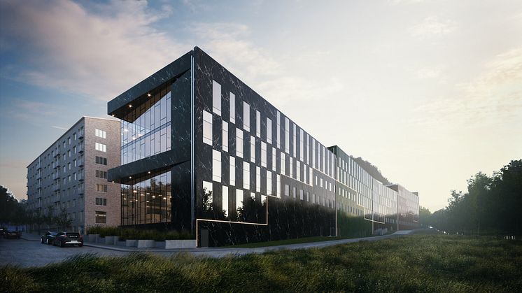 Kallebäcks Terrasser_ rendering kontorsbyggnad