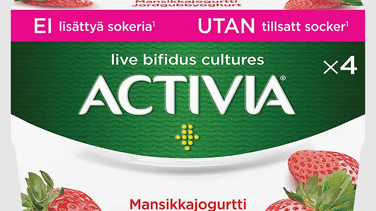 Varovaisuusperiaatteen mukainen takaisinveto Suomessa: Danone vetää takaisin erän Activia mansikkajogurtti - ei lisättyä sokeria (4 x 125 g) -tuotetta