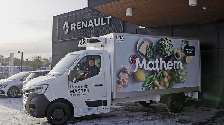 Renault och Mathem har ett samarbete om framtidens fossilfria livsmedelstransporter