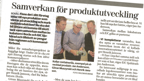  Inkubatorn i Borås + IUC Sjuhärad = Nya möjligheter för företagen i Boråsregionen