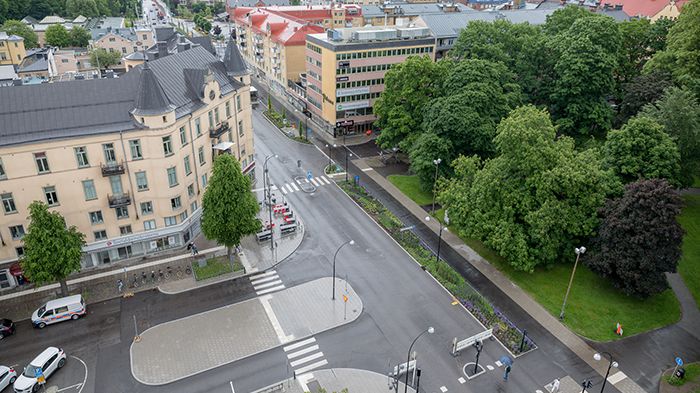 Stortorget och Trädgårdsgatan efter ombyggnationen. Foto Susanne Flink 