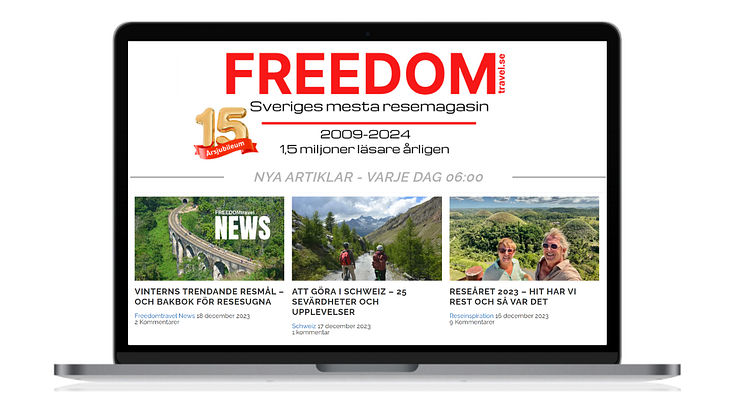 Resemagasinet FREEDOMtravel fyller 15 år