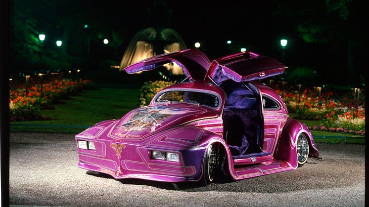 Pink Lady Custombygge Volkswagen bubbla Custom Motor Show motormässa för ombyggda fordon