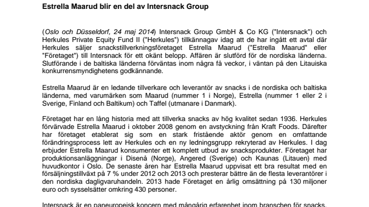 Estrella Maarud blir en del av Intersnack Group