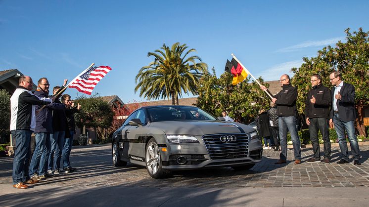 Självkörande Audi A7 på väg från Silicon Valley till CES 2015 i Las Vegas