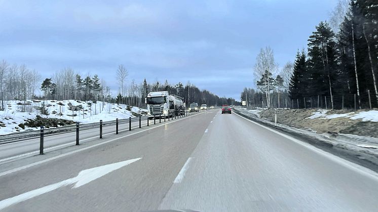 Sämsta sträckan på E4 genom Sverige är norr om Gävle upp till Söderhamn.