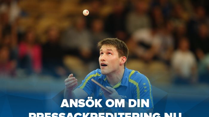 Pressackreditering lag-VM bordtennis i Halmstad