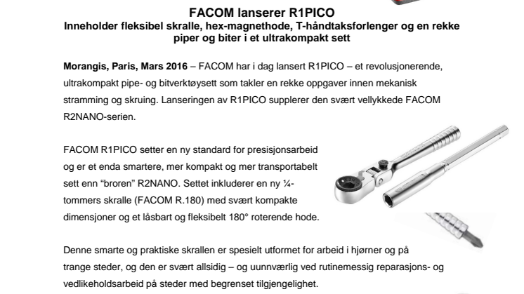 FACOM lanserer R1PICO