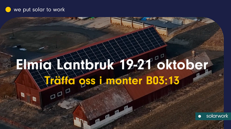 Vi ställer ut på Elmia lantbruk 19-21 oktober 2022