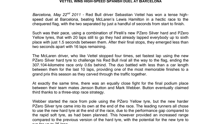 Spänning fram till mållinjen i Spaniens GP 