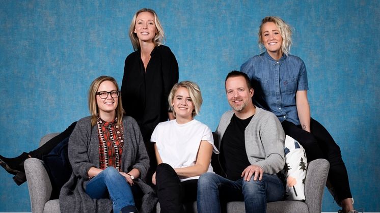 Greta Wimander, verksamhetsledare, Marina Eriksson, siteledare Luleå, Signe Lindgren FLEX, Marcus Olsson, siteledare Piteå och Hanna Weinmar projektledare FLEX. Foto: Mats Engfors