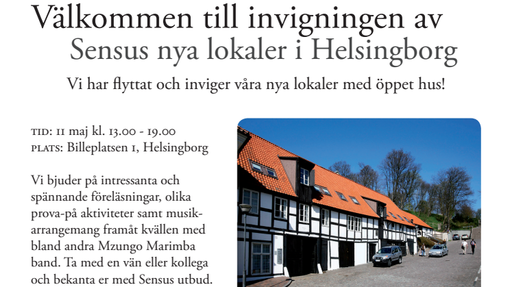 Sensus i Helsingborg flyttar till nya lokaler och inviger med öppet hus