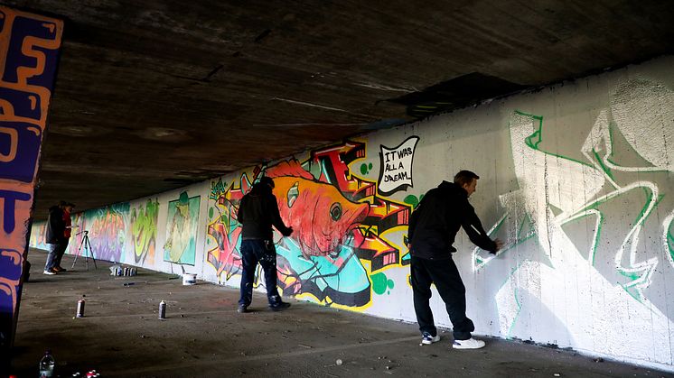 Sveriges längsta graffitivägg finns i Bergsjön