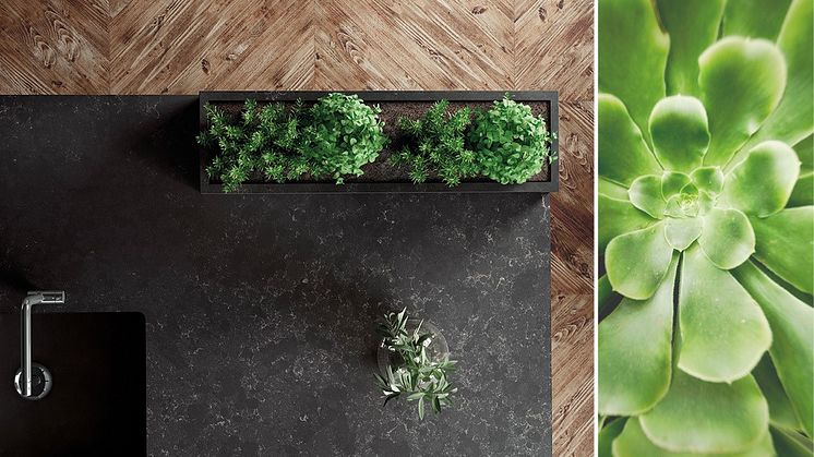 Silestone Corktown från kollektionen LOFT med Hybriq+ teknologi med 20% återvunnet material