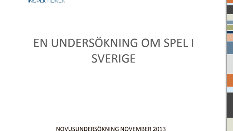 Svenskarnas spelbeteende 2013, undersökning, Novus