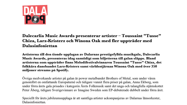 2023-02-16 Dalecarlia Music Awards presenterar artister - Toussant Tusse Chiza, Larz-Kristerz och Winona Oak uppträder med Dalasinfoniettan.pdf