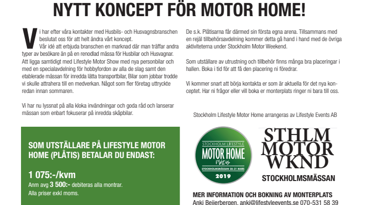 Inbjudan Plåtis - Lifestyle Motor Home