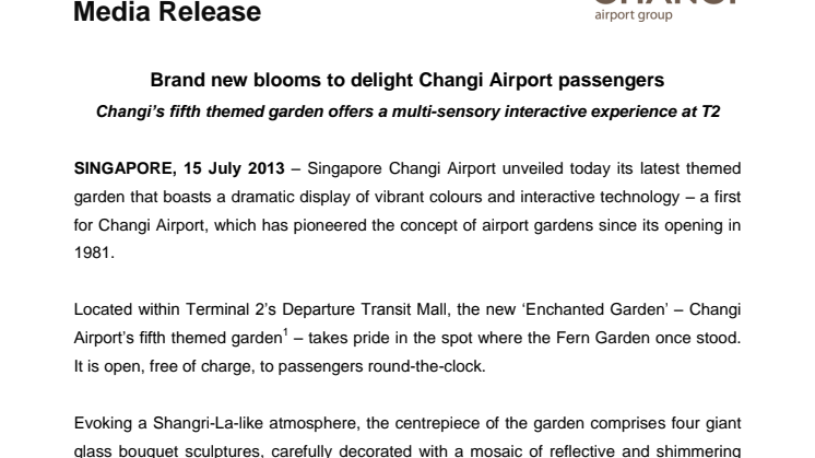 Brand new blooms to delight Changi Airport passengers