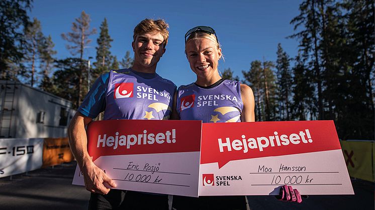 Eric Rosjö och Moa Hansson vann Svenska Spels Hejapriset vid rullskid-SM i Umeå.