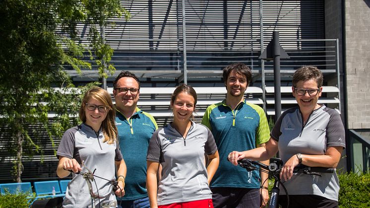 Das Team der KlimaschutzAgentur Reutlingen (v.l. Corinna Vogt, Tobias Kemmler, Anna Schleinitz, Abrahim Dold, Ulrike Hipp)