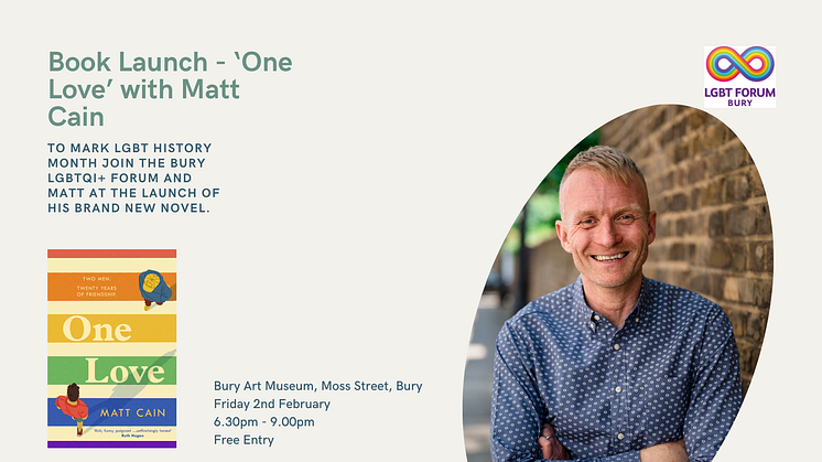 Bury author Matt Cain will be launching his new book at the Art Museum