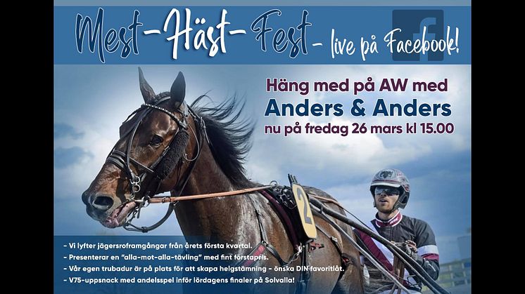 Mest–Häst–Fest – live–AW med Anders & Anders på Jägersro