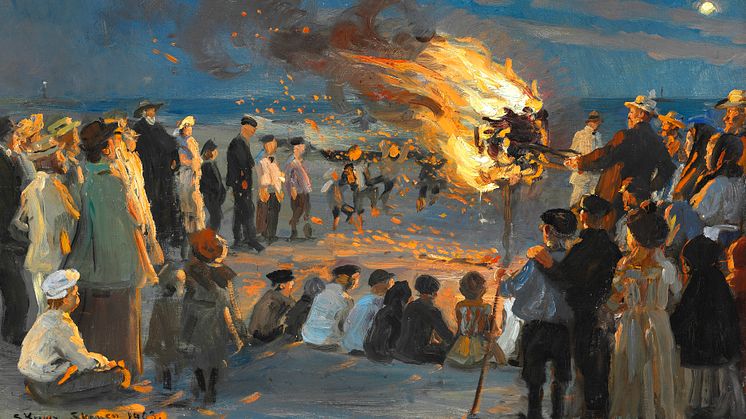 P.S. Krøyer: Midsummer Eve bonfire on Skagen beach (1903)