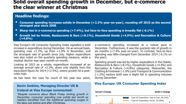 Solid overall spending growth in December, but e-commerce the clear winner at Christmas