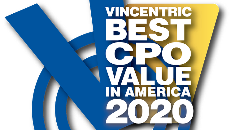 2020 Vincentric Best CPO Value in America award graphic