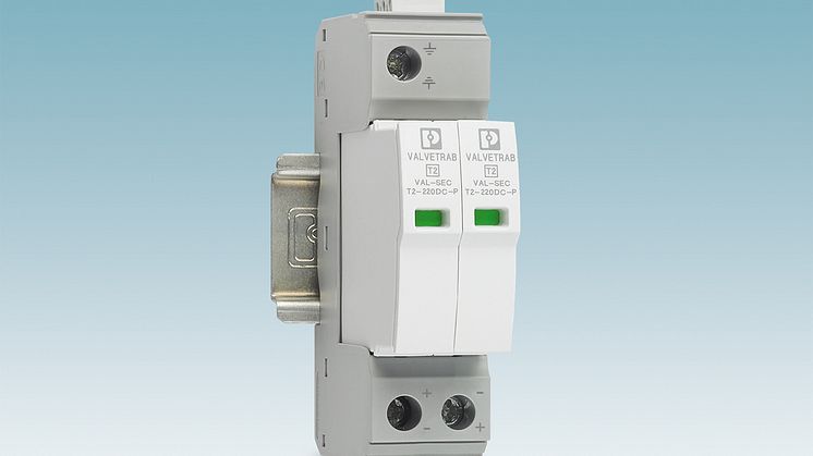 Narrow surge protective device for DC current sources