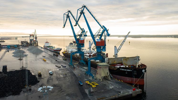 Luleå hamn är centrum för vätgassatsningen Botnialänken H2. FOTO: Luleå hamn