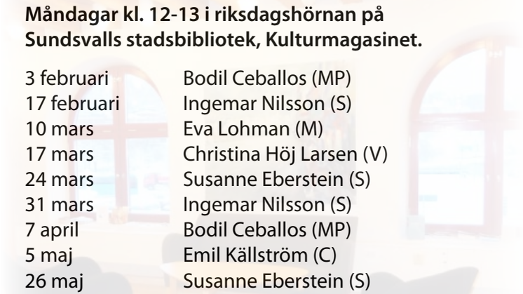 Möt riksdagledamöter i Kulturmagasinet, Sundsvall