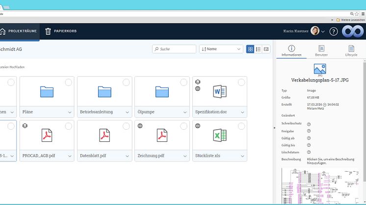 Die Oberfläche von Release 3.0 der Dokumentenaustausch-Plattform PROOM. Abb. PROCAD 